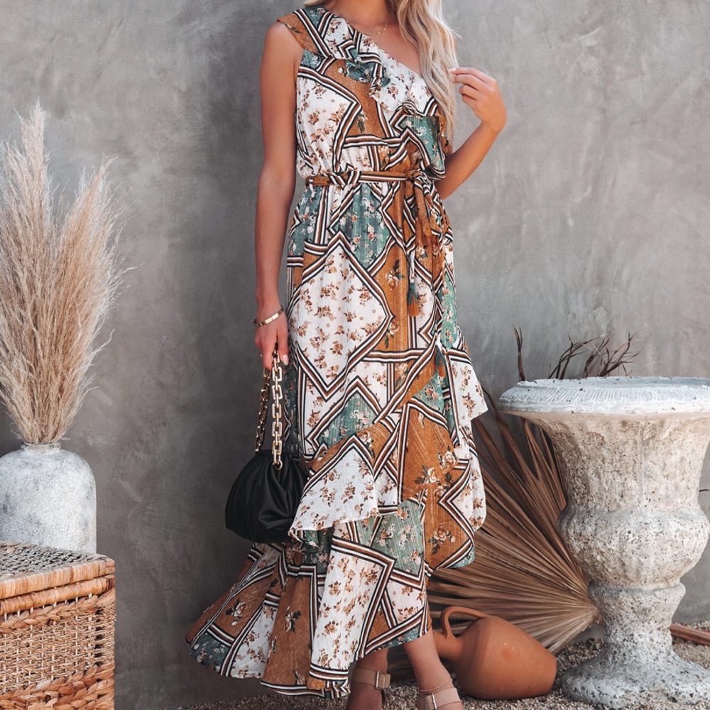 Vici Asymmetrical maxi dress